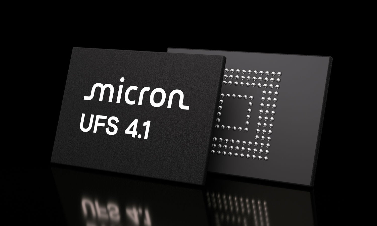 Left-facing Micron UFS 4.1 module front and back