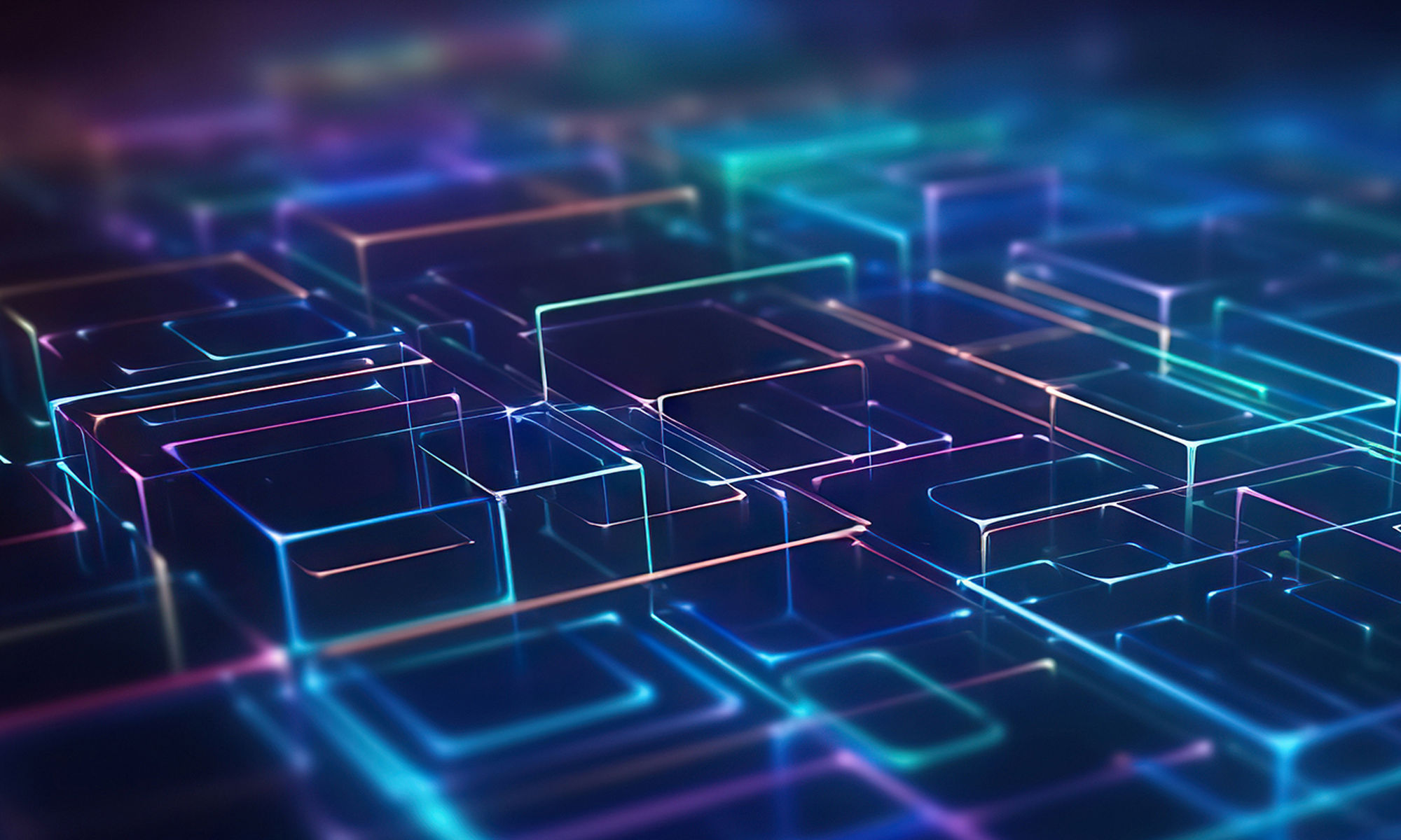 Neon cube lines